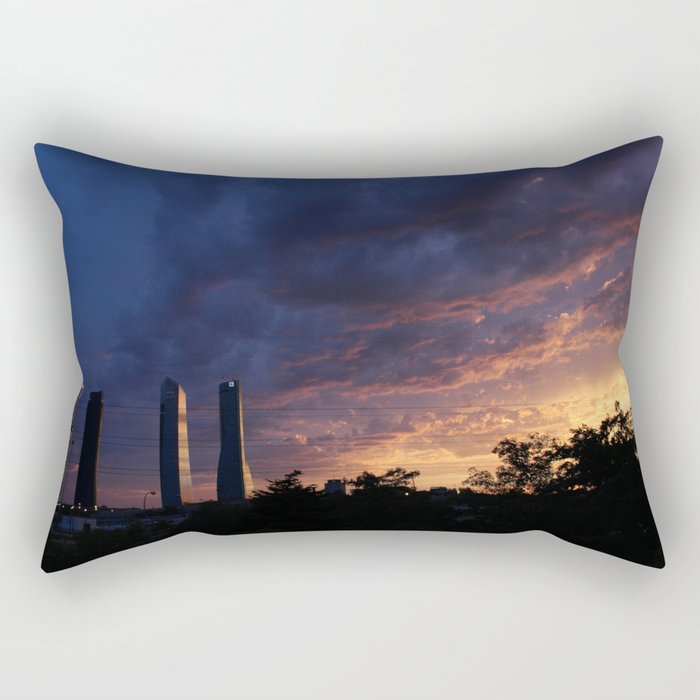 Sunset over Cuatro Torres, Madrid Rectangular Pillow