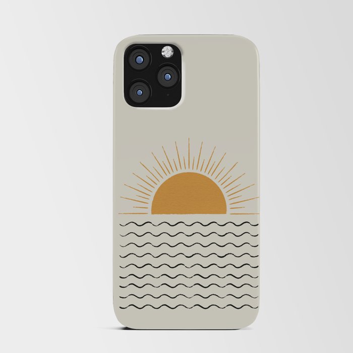 Sunrise Ocean -  Mid Century Modern Style iPhone Card Case