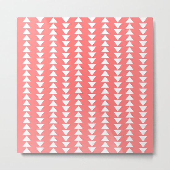 Tribal in Pink & White Metal Print