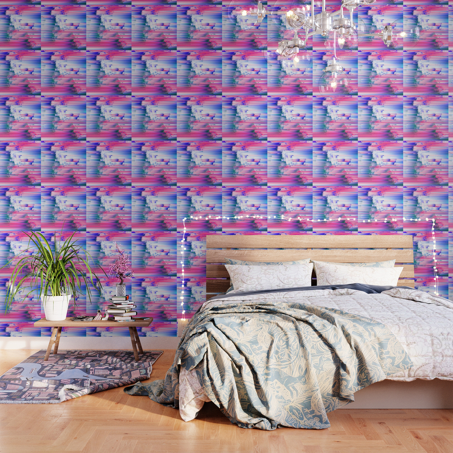 Only 90s Kids Pastel Glitchy Abstract Pixel Art Wallpaper By