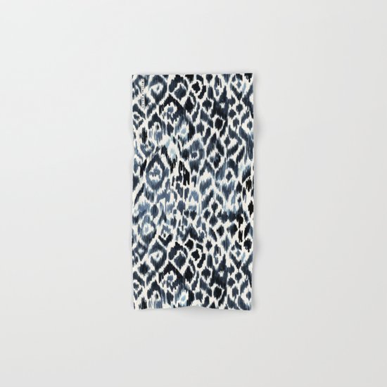 Indigo Ikat Leopard Hand & Bath Towel