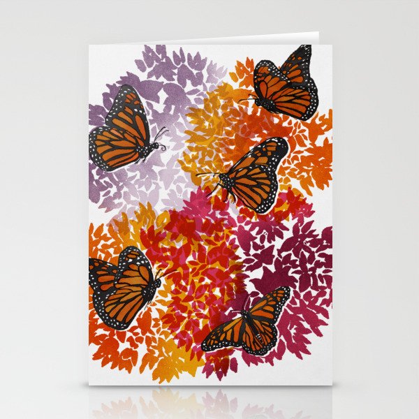 Risograph Monarch Butterflies  Stationery Cards
