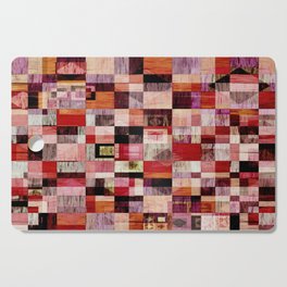 Modern Rainbow Distressed Red Checkerboard Cutting Board