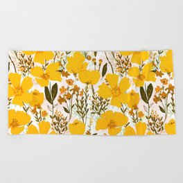 Yellow roaming wildflowers Beach Towel