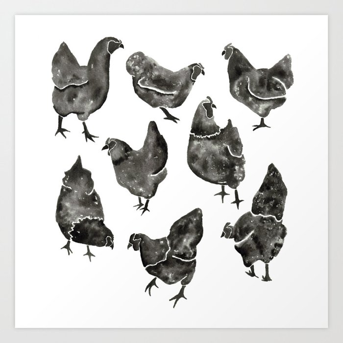 Chicken Flock Art Print