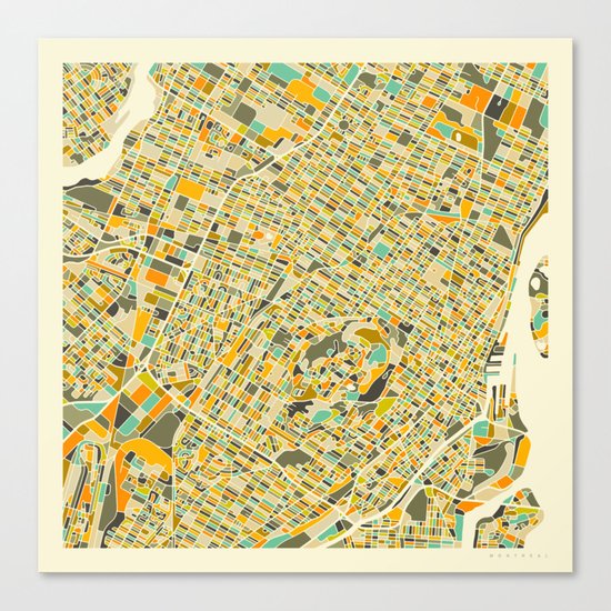 Montreal Map Canvas Print