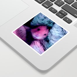 Hamster in pink and blue Sticker