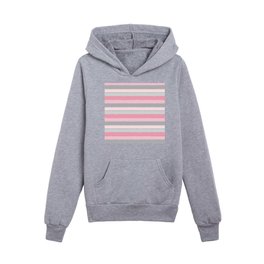 Silver Pink Popular Stripes Collection Kids Pullover Hoodies