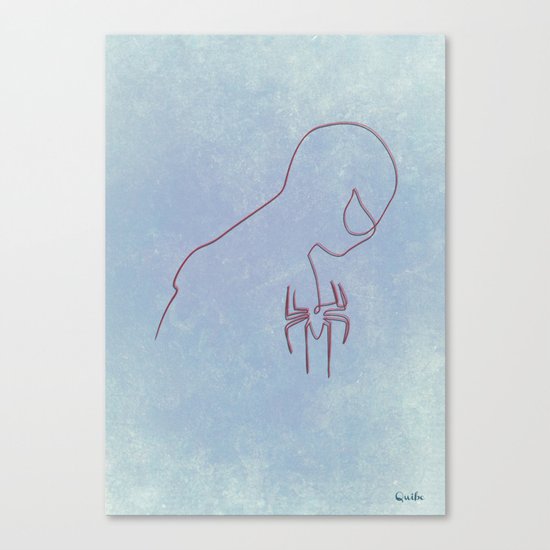 One line Spider Man Canvas Print