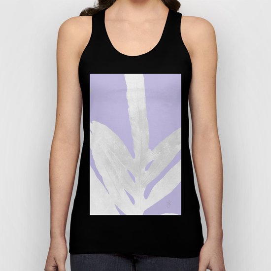 Green Fern on Lavender Inverted Unisex Tank Top