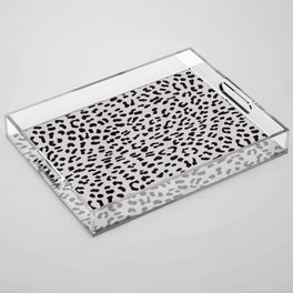 Classic Leopard On Gray Acrylic Tray