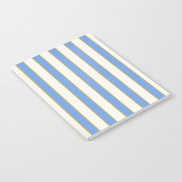 Elegant Pastel Blue And Gold Stripes On Cream Vintage Color Aesthetic Notebook