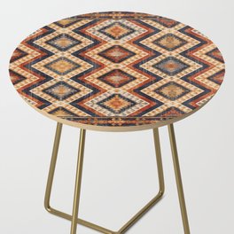 Traditional Vintage Southwestern Handmade Fabric Style Side Table
