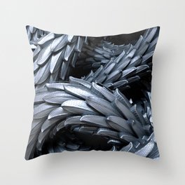 Silver Metallic Dragon Skin Throw Pillow
