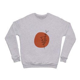 Abstract Terracotta Botanical Print Crewneck Sweatshirt