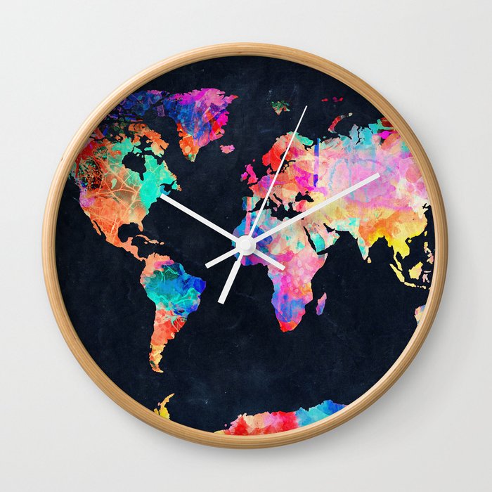 World Map Wall Clock By Bekimart
