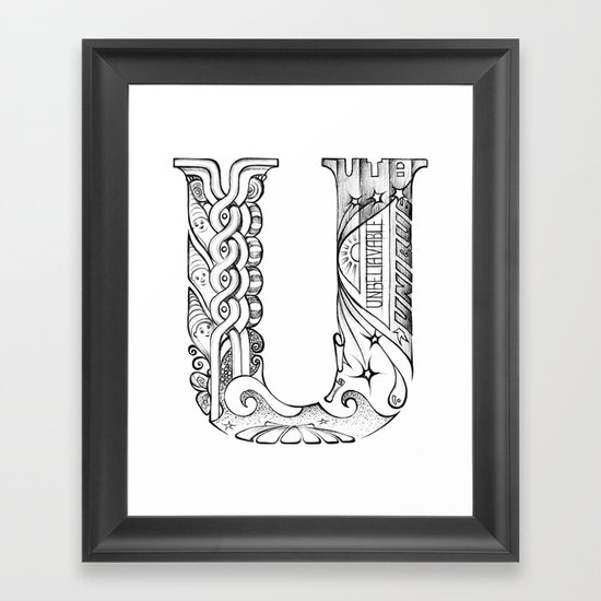 U letter Framed Art Print
