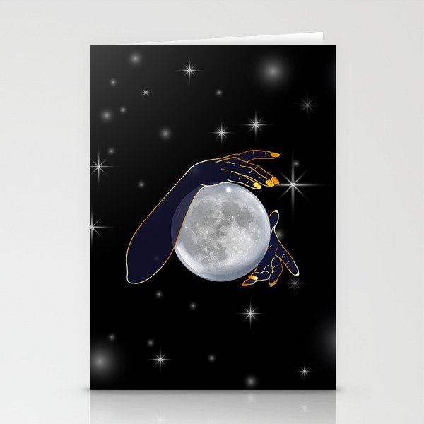 Mystical Hands holding full moon performing a magic ritual	 Stationery Cards