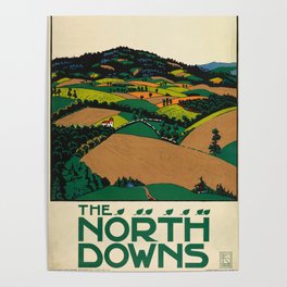 The North Downs Travel Poster 1915 Edward McKnight Kauffer Poster