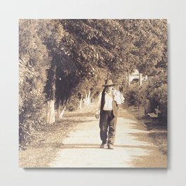 Walking Back Home Metal Print | Manwithmustache, Peasant, Beautifulday, Sepia, Oldgypsy, Curated, Processedframe, Elderlyman, Photo, Romanian 