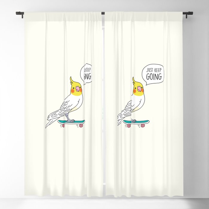Skater Cockatiel - Just Keep Going Blackout Curtain