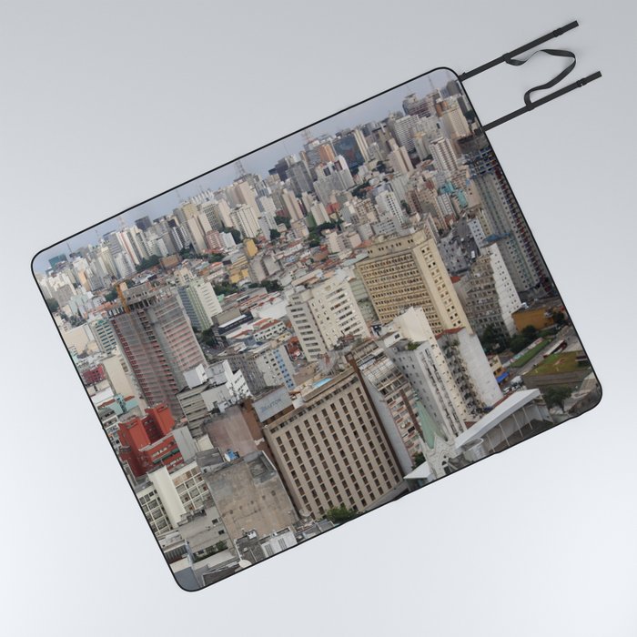 Brazil Photography - Down Town San Paulo Seen From Above Picnic Blanket