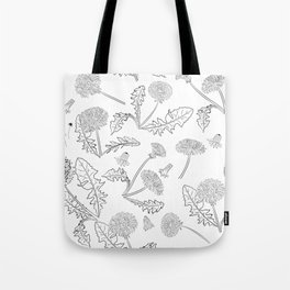 Dandelions Ink seamless pattern Tote Bag
