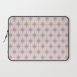 Midcentury Modern Atomic Starburst Pattern Lilac Cream Laptop Sleeve