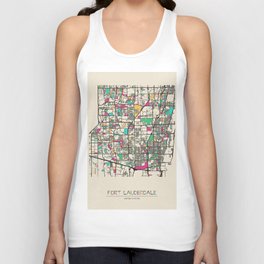 Colorful City Maps: Fort Lauderdale, Florida Tank Top