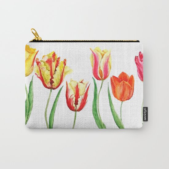 colorful tulips Carry-All Pouch