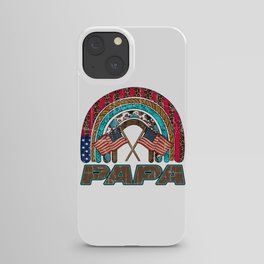 Papa american flags Fathersday 2022 gifts iPhone Case