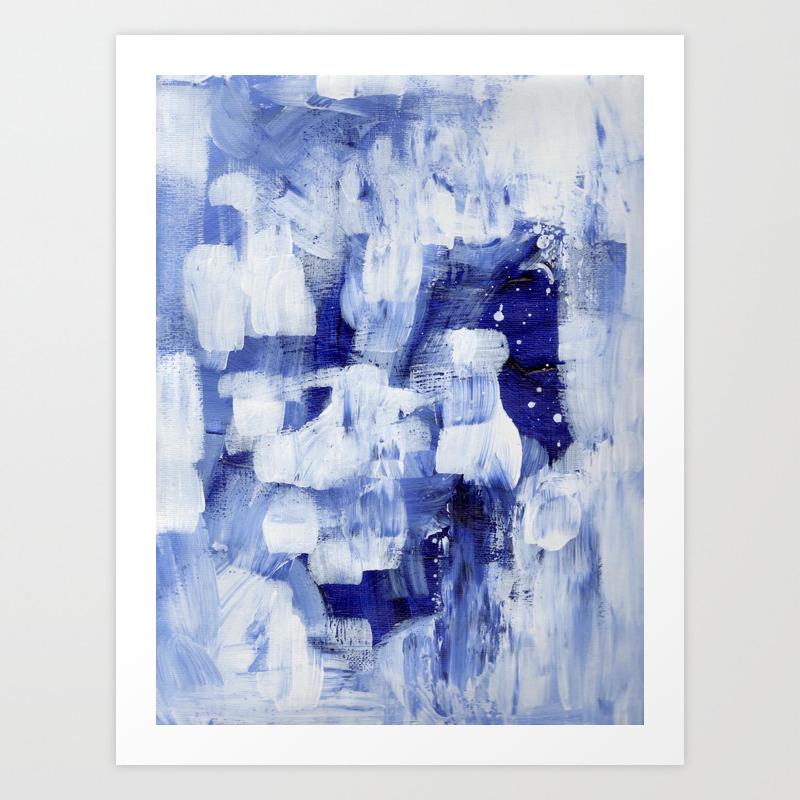 Blue Ocean Torrent Colorful Abstract Painting By Ejaaz Haniff Art