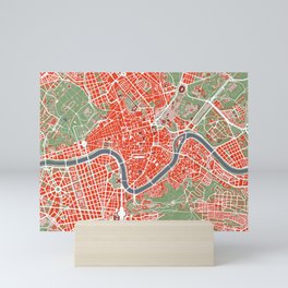 Rome city map classic Mini Art Print