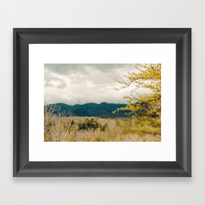 Early Spring in the Mountains - north carolina blue ridge landscape photograph Framed Art Print