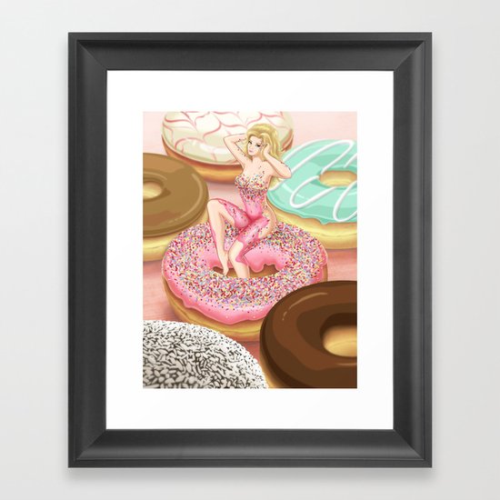 Donut Girl Framed Art Print