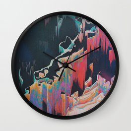 FRHRNRGĪ Wall Clock | Mixed Media, Abstract, Pattern, Digital 