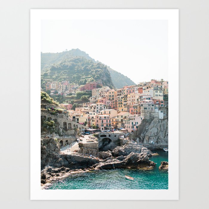 Pastel Houses in Cinque Terre, Manarola Town | Italy Fine Art Travel Print | Amalfi Coast, Italy Art Print