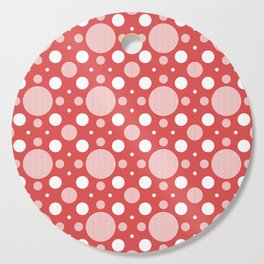 Red background with Big White Polka Dots Cutting Board