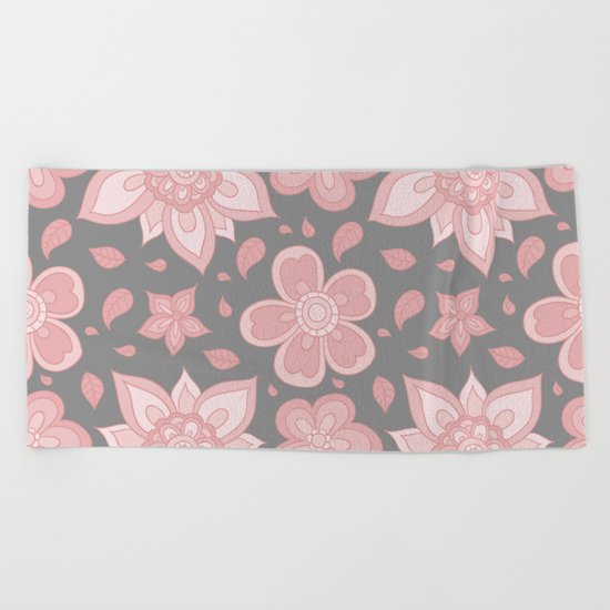 FLORAL PATTERN 8 Beach Towel