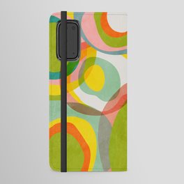 mid mod organic shapes abstract summer Android Wallet Case