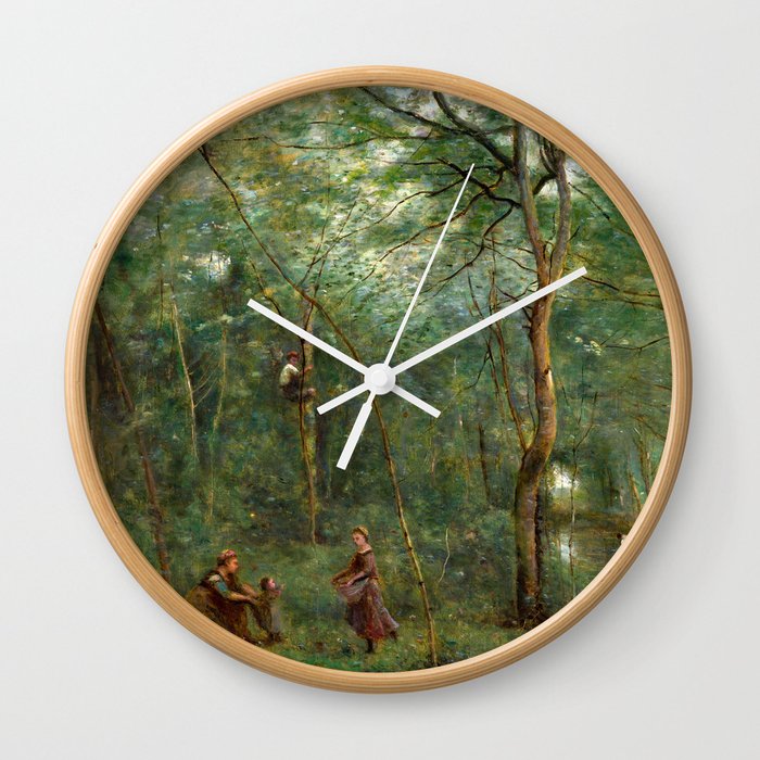 The Eel Gatherers, 1860-1865 by Jean-Baptiste-Camille Corot Wall Clock