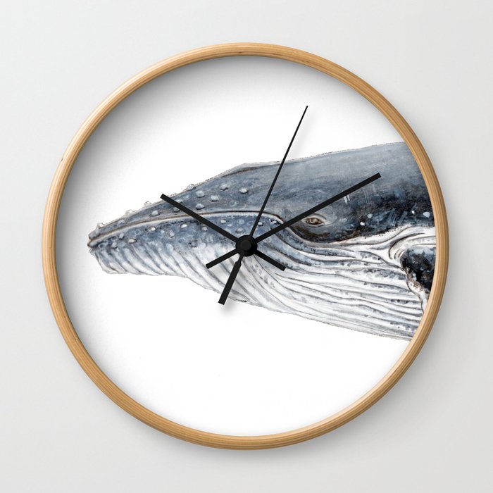 Humpback whale portrait Wall Clock