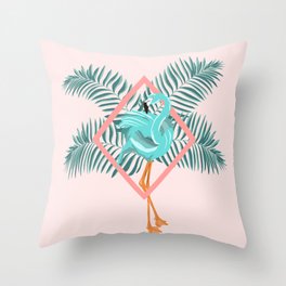 Tiffany Flamingo Throw Pillow