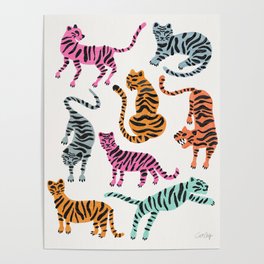 Tiger Collection – Pink & Blue Palette Poster