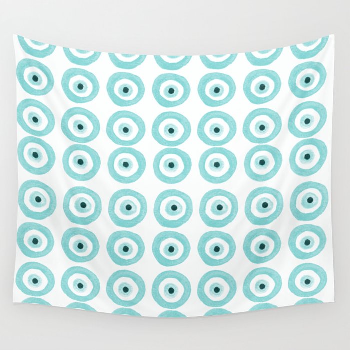Baby Blue Evil Eye Wall Tapestry