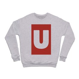 U (White & Maroon Letter) Crewneck Sweatshirt