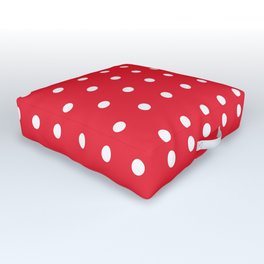 Polka Dance Dots - Red Outdoor Floor Cushion