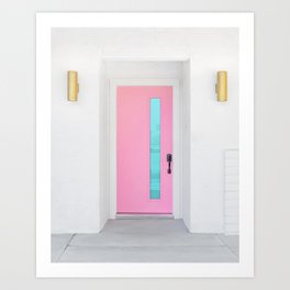 Pink Door on a Palm Springs Mid-Century Modern Home Art Print