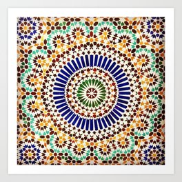traditional moroccan tiles artwork Art Print