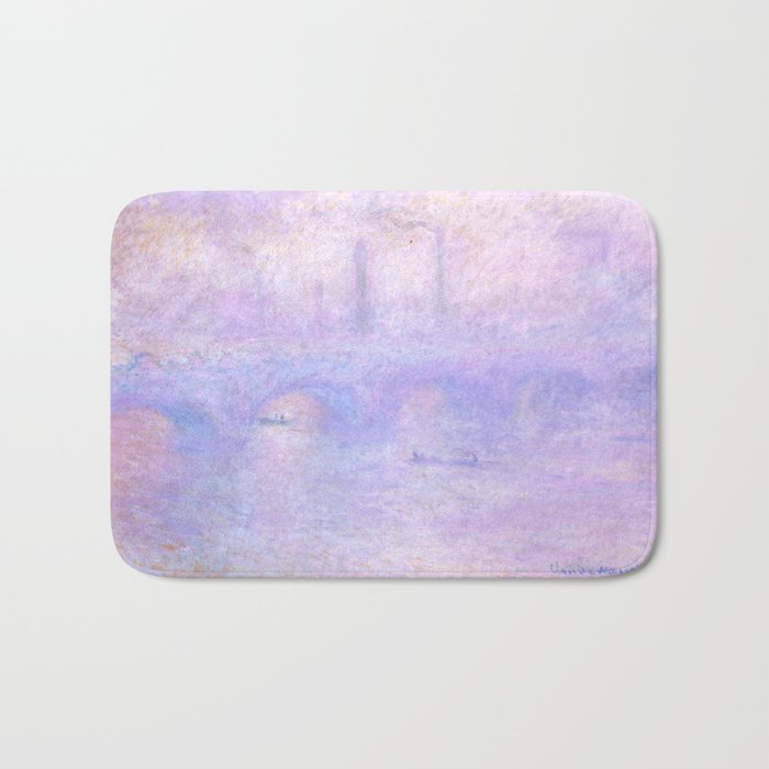 Claude Monet "Waterloo Bridge, Effect of Fog" Bath Mat